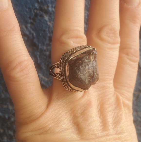 New Rough Tourmaline 925 Silver Ring. - Picture 4 of 16